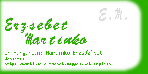 erzsebet martinko business card